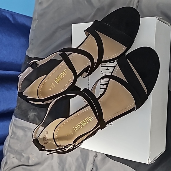 Dream Pairs Madison Black Suede Shoes Sz 8 Wedding Cocktail Prom Holidays Wow - Picture 2 of 5